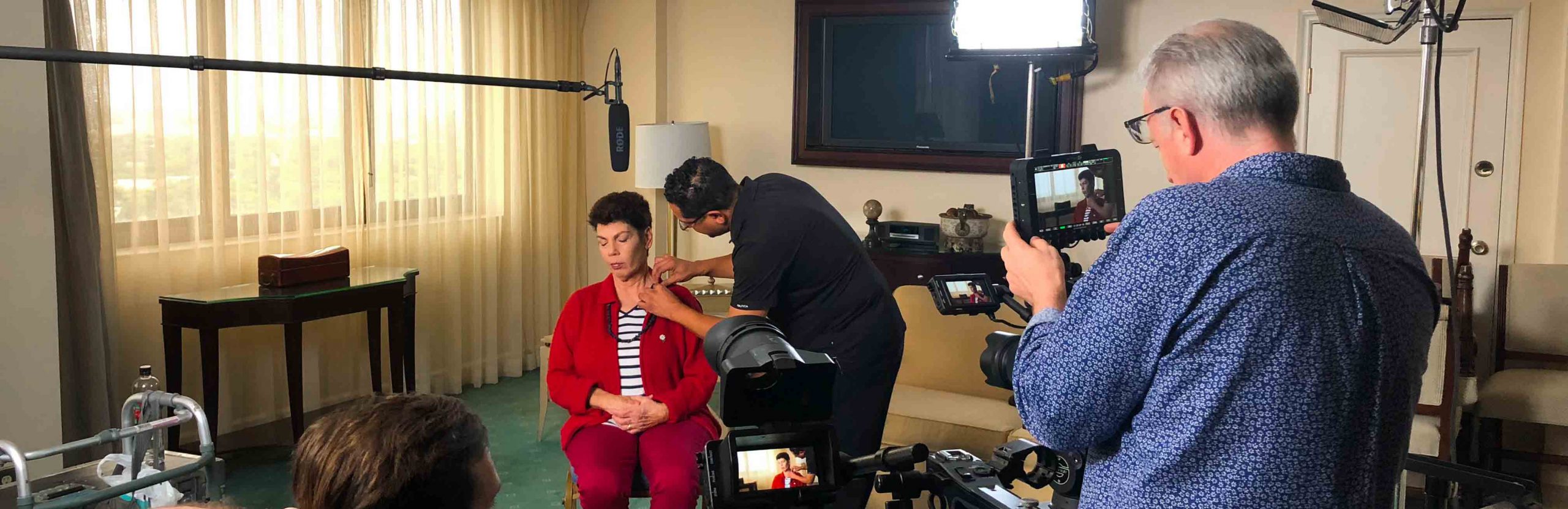 Producers managing a video production in Miami